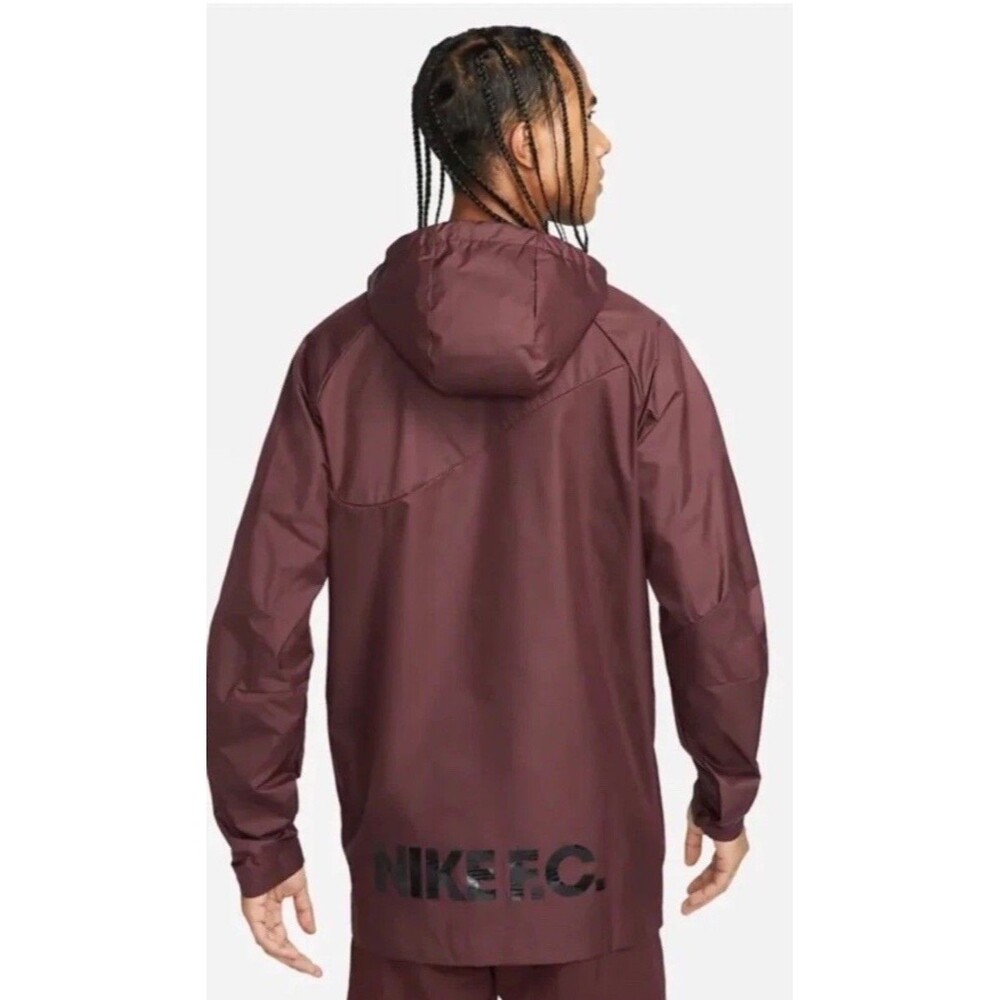 Nike FC Rain Jacket Mens M Burgundy Red Storm Fit Hooded Football DQ5202-652 New - Picture 14 of 15